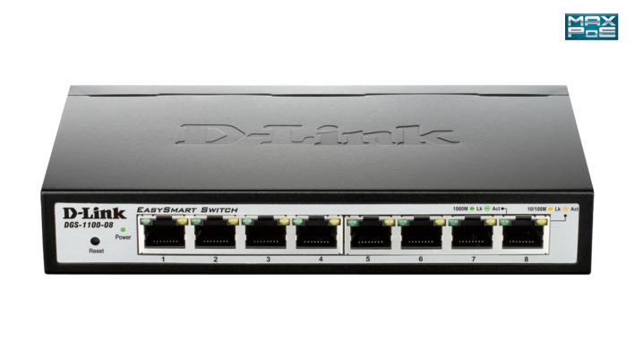 DGS-1100-08P D-Link 8-portni gigabit upravljivi PoE switch